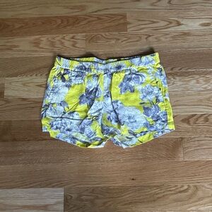 Kut from the Kloth Yellow and Gray Floral Shorts